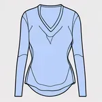 cropped periwinkle long-sleeved V-neck top image